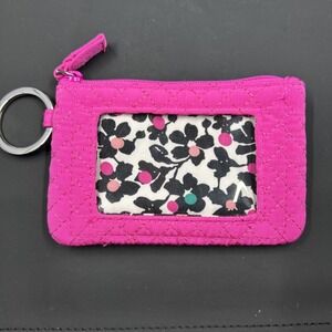 Vera‎ Bradley Iconic Zip ID Holder Rose Petal Pink Microfiber